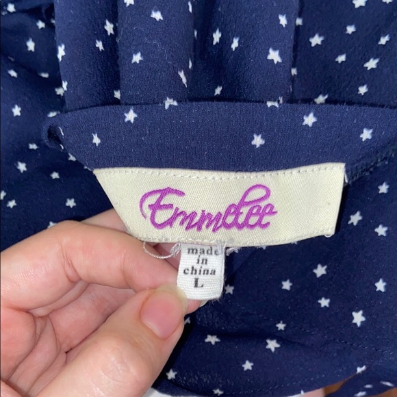 Emmelee for F.C. Blue and White Wrap Mini Skirt Sz L - Picture 2 of 5